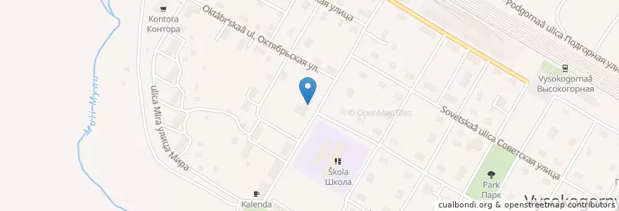Mapa de ubicacion de Детская школа искусств en Russie, District Fédéral Extrême-Oriental, Kraï De Khabarovsk, Ванинский Район, Высокогорненское Городское Поселение.