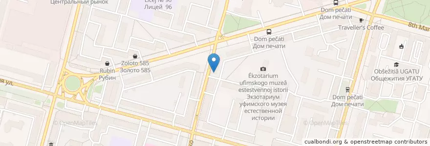 Mapa de ubicacion de Slim Bakery Café en ロシア, 沿ヴォルガ連邦管区, バシコルトスタン共和国, ウファ管区.