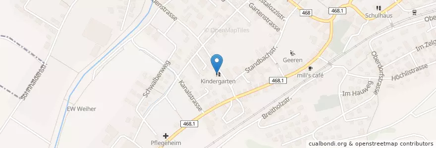 Mapa de ubicacion de Kindergarten en Switzerland, Thurgau, Bezirk Münchwilen, Sirnach.