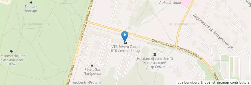 Mapa de ubicacion de ВТБ en ロシア, 沿ヴォルガ連邦管区, キーロフ州, キロヴォ=チェペツク管区.