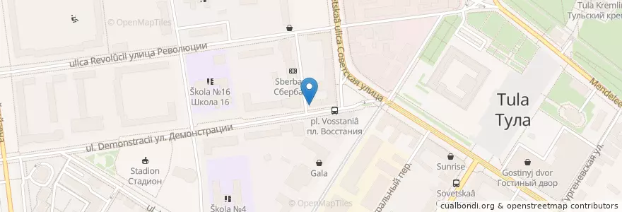Mapa de ubicacion de ВТБ en Rússia, Distrito Federal Central, Тульская Область, Городской Округ Тула.