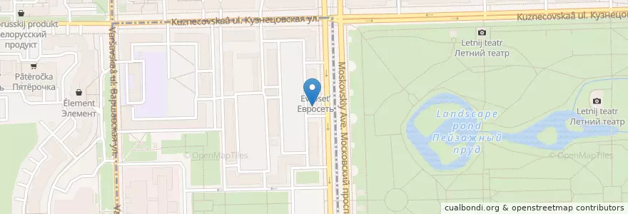 Mapa de ubicacion de Участковый пункт полиции №11 en Russland, Föderationskreis Nordwest, Oblast Leningrad, Sankt Petersburg, Moskauer Rajon, Округ Московская Застава.