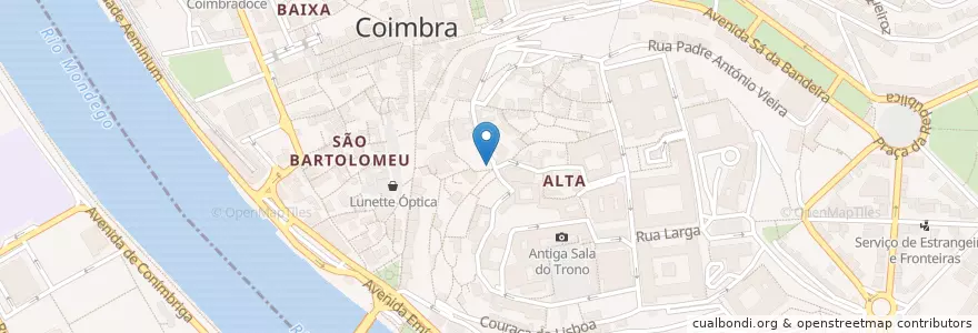 Mapa de ubicacion de Café Oásis en Portugal, Centro, Baixo Mondego, Coimbra, Coimbra, Sé Nova, Santa Cruz, Almedina E São Bartolomeu.