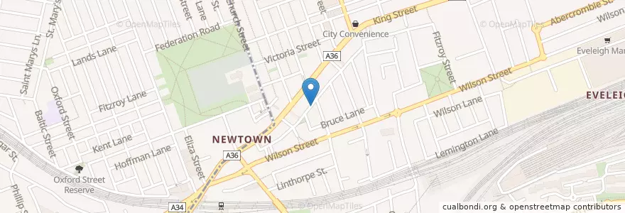 Mapa de ubicacion de The Pie Tin en Australien, Neusüdwales, Council Of The City Of Sydney, Sydney.