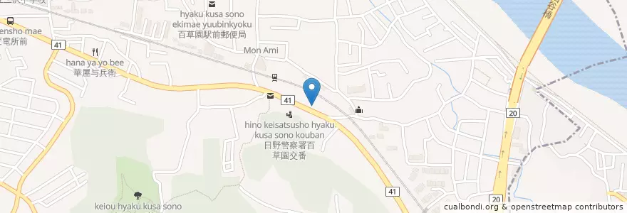 Mapa de ubicacion de タイムズ 百草園 en 일본, 도쿄도, 日野市.