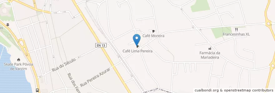 Mapa de ubicacion de Café Lima Pereira en Portogallo, Nord, Área Metropolitana Do Porto, Porto, Póvoa De Varzim, Póvoa De Varzim, Beiriz E Argivai.