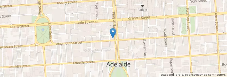 Mapa de ubicacion de Bean Bar en Avustralya, South Australia, Adelaide, Adelaide City Council.