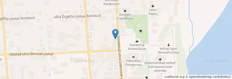 Mapa de ubicacion de МКУ "Библиотека им. А.Грина" en Russia, Volga Federal District, Kirov Oblast, Slobodskoy District, Городской Округ Слободской.