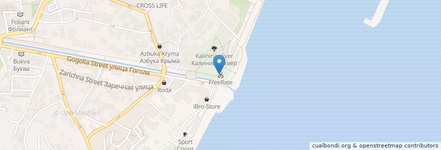 Mapa de ubicacion de FreeRate en Russia, South Federal District, Autonomous Republic Of Crimea, Republic Of Crimea, Yalta City Municipality, Городской Округ Ялта.