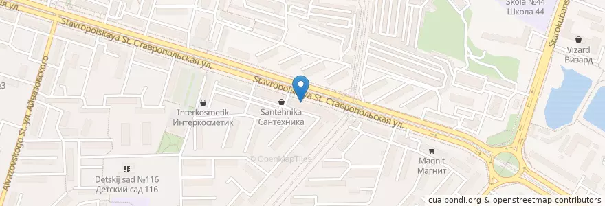 Mapa de ubicacion de Банк Хоум Кредит en Rusland, Zuidelijk Federaal District, Kraj Krasnodar, Городской Округ Краснодар.