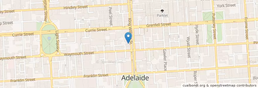 Mapa de ubicacion de The Amber Lounge en Australia, Australia Meridional, Adelaide, Adelaide City Council.