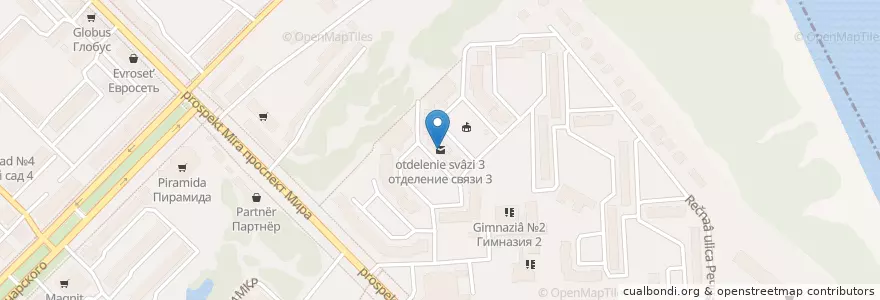 Mapa de ubicacion de отделение связи 3 en Russland, Föderationskreis Wolga, Oblast Kirow, Городской Округ Кирово-Чепецк.