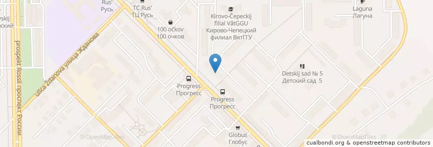 Mapa de ubicacion de отделение связи 5 en Russie, District Fédéral De La Volga, Oblast De Kirov, Городской Округ Кирово-Чепецк.