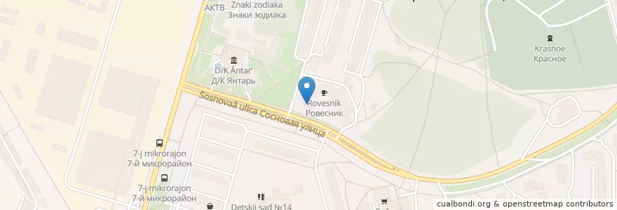 Mapa de ubicacion de отделение связи 7 en ロシア, 沿ヴォルガ連邦管区, キーロフ州, キロヴォ=チェペツク管区.