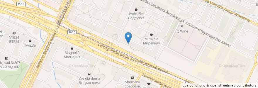 Mapa de ubicacion de Кофе Хауз en Russia, Distretto Federale Centrale, Москва, Северный Административный Округ, Район Сокол, Район Аэропорт.