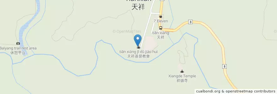 Mapa de ubicacion de 天祥基督教會 en Taiwan, 臺灣省, Hualien, 秀林鄉.