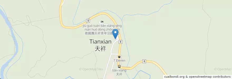 Mapa de ubicacion de 天祥派出所 en Тайвань, Тайвань, Хуалянь, 秀林鄉.