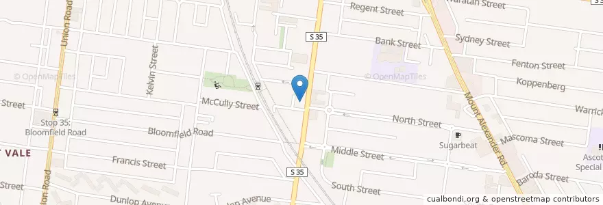 Mapa de ubicacion de Ascot Vale Central en Australie, Victoria, City Of Moonee Valley.