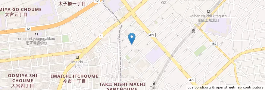 Mapa de ubicacion de おかやま整骨院 en Japão, 大阪府, 大阪市, 旭区.