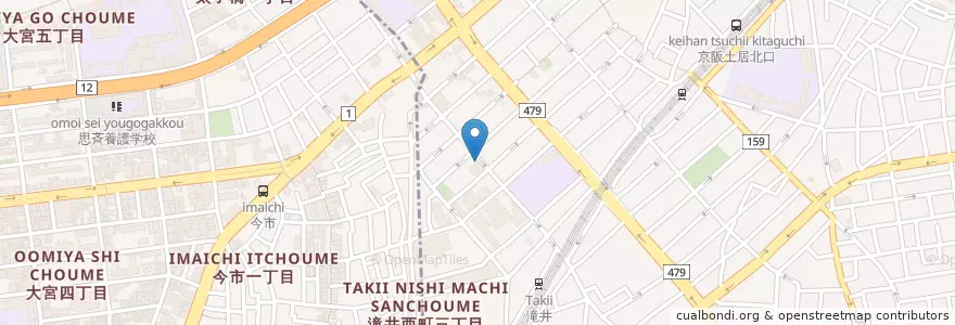 Mapa de ubicacion de まんまる en 日本, 大阪府, 大阪市, 旭区.