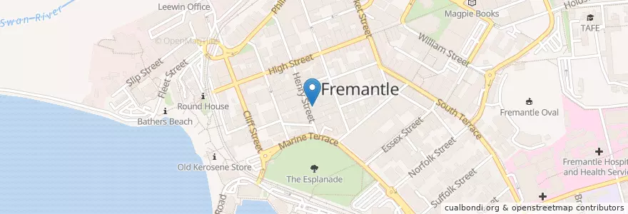 Mapa de ubicacion de Moore and Moore en 오스트레일리아, Western Australia, City Of Fremantle.