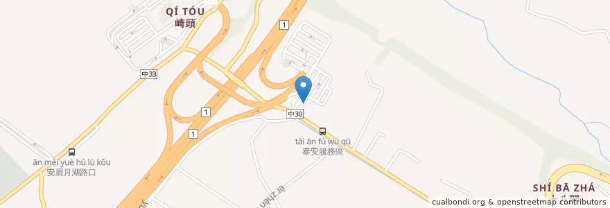 Mapa de ubicacion de 國道公路警察局泰安分隊 en Taiwán, Taichung, 后里區.