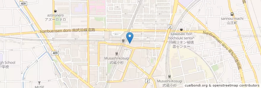 Mapa de ubicacion de 三井住友銀行 en 日本, 神奈川県, 川崎市, 中原区.