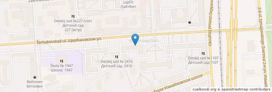 Mapa de ubicacion de Тануки en روسيا, Центральный Федеральный Округ, Москва, Восточный Административный Округ, Район Соколиная Гора.