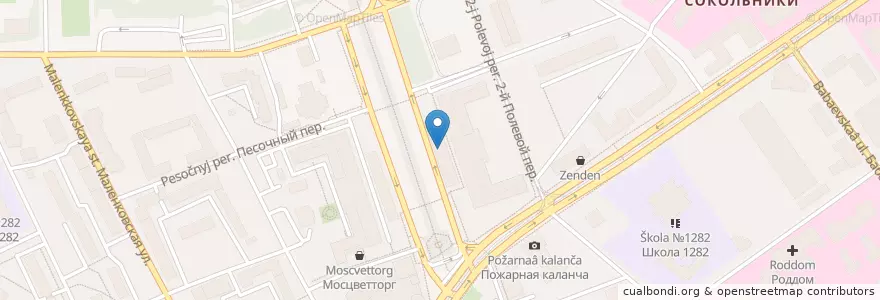 Mapa de ubicacion de Даблби en Russia, Distretto Federale Centrale, Москва, Восточный Административный Округ, Район Сокольники.