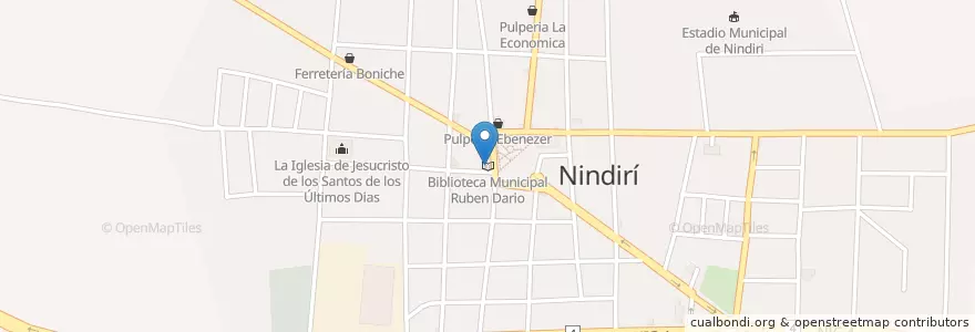 Mapa de ubicacion de Biblioteca Municipal Ruben Dario en Nicaragua, Masaya, Nindirí (Municipio).