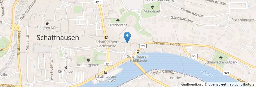 Mapa de ubicacion de Gelateria El Bertin en Schweiz/Suisse/Svizzera/Svizra, Schaffhausen, Schaffhausen.