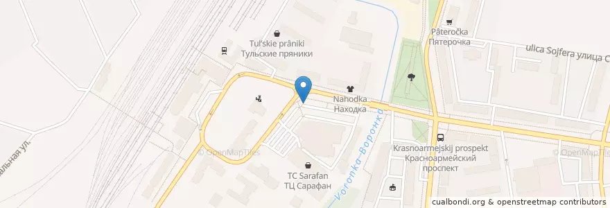 Mapa de ubicacion de Московский вокзал en روسيا, Центральный Федеральный Округ, Тульская Область, Городской Округ Тула.