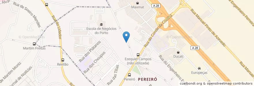 Mapa de ubicacion de Casa Carvoeiro en پرتغال, Norte, Área Metropolitana Do Porto, Porto, Porto.