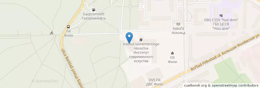Mapa de ubicacion de Театр мюзикла en Rusia, Центральный Федеральный Округ, Москва, Западный Административный Округ, Район Филёвский Парк.