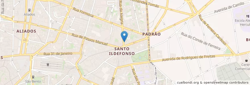Mapa de ubicacion de Maria Rita en ポルトガル, ノルテ, Porto, Área Metropolitana Do Porto, Porto, Cedofeita, Santo Ildefonso, Sé, Miragaia, São Nicolau E Vitória, Bonfim.