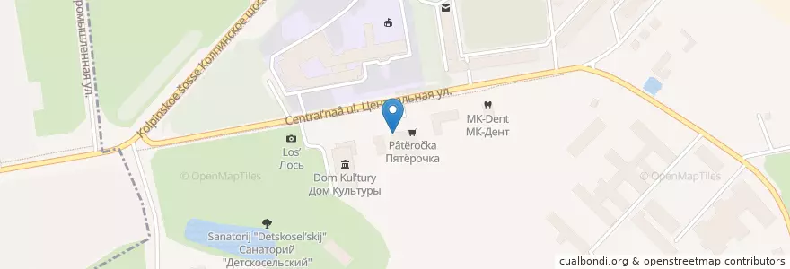 Mapa de ubicacion de Столовая en Russia, Северо-Западный Федеральный Округ, Oblast' Di Leningrado, San Pietroburgo, Пушкинский Район, Шушары.
