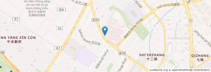 Mapa de ubicacion de 丹堤咖啡 en تایوان, 新北市, 新店區.