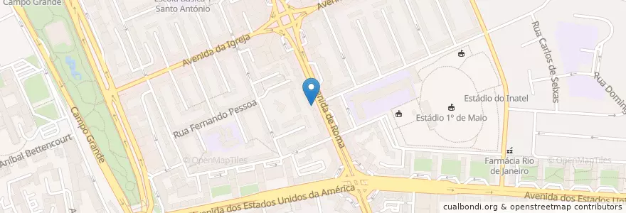Mapa de ubicacion de Sky Roma en Португалия, Área Metropolitana De Lisboa, Лиссабон, Grande Lisboa, Лиссабон, Alvalade.