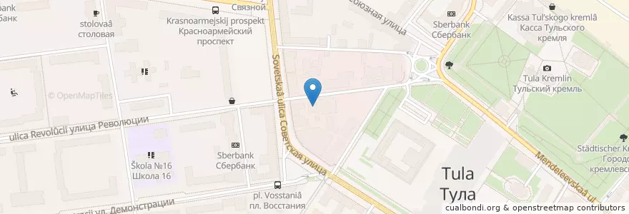 Mapa de ubicacion de Евроазиатский Инвестиционный Банк en Rússia, Distrito Federal Central, Тульская Область, Городской Округ Тула.