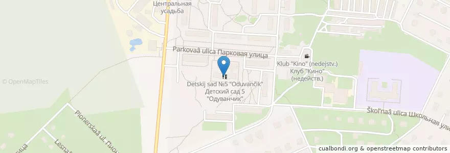 Mapa de ubicacion de Детский сад №5 "Одуванчик" en Russia, Central Federal District, Moscow Oblast, Voskresensky District.