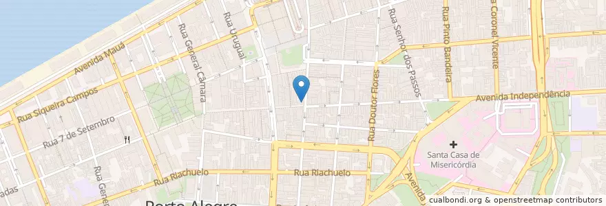 Mapa de ubicacion de Santander en Brazil, Jižní Region, Rio Grande Do Sul, Região Metropolitana De Porto Alegre, Região Geográfica Intermediária De Porto Alegre, Região Geográfica Imediata De Porto Alegre, Porto Alegre.