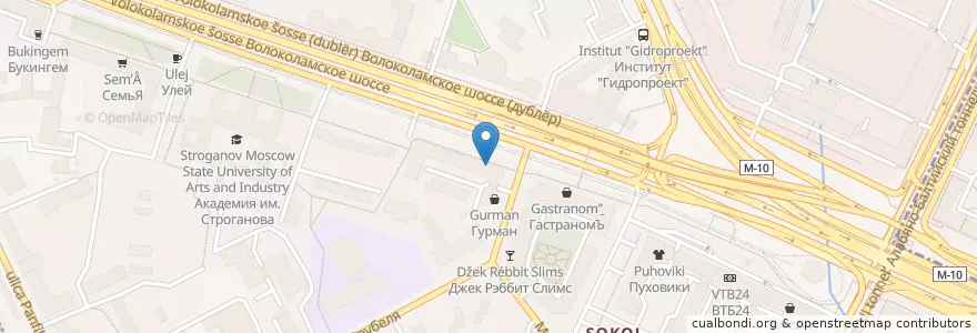 Mapa de ubicacion de Кружка en Rússia, Distrito Federal Central, Москва, Северный Административный Округ, Район Сокол.
