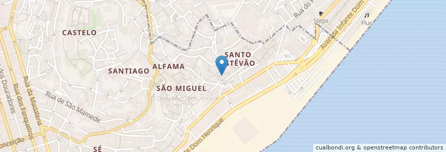Mapa de ubicacion de Mestre André (Casa de Fado) en پرتغال, Lisboa, Grande Lisboa, لیسبون, Santa Maria Maior.