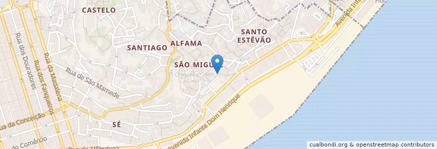 Mapa de ubicacion de Esquina de Alfama (Casa de Fado) en پرتغال, Lisboa, Grande Lisboa, لیسبون, Santa Maria Maior.