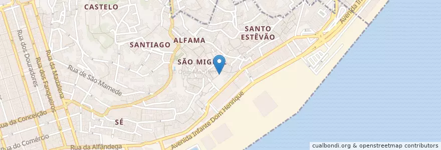 Mapa de ubicacion de Barracão de Alfama (Casa de Fado) en 포르투갈, Lisboa, Grande Lisboa, 리스본, Santa Maria Maior.