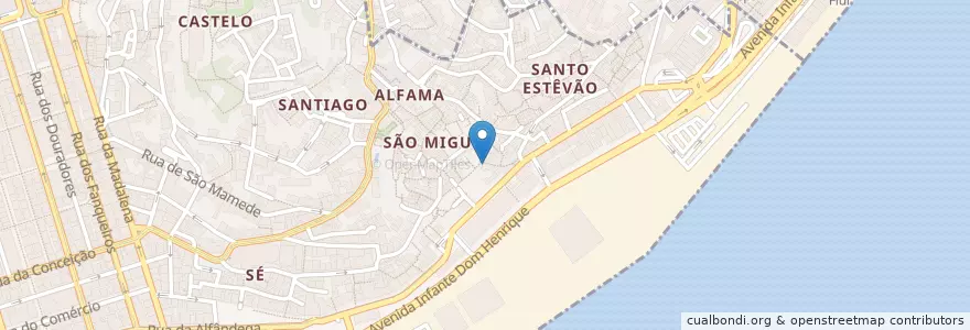 Mapa de ubicacion de Lautasco (Casa de Fado) en 포르투갈, Lisboa, Grande Lisboa, 리스본, Santa Maria Maior.