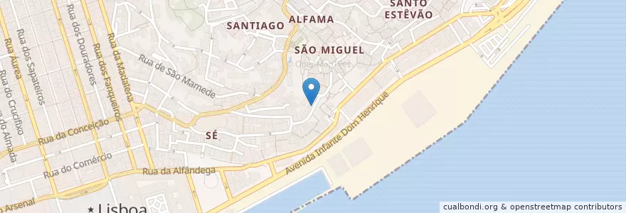 Mapa de ubicacion de Pátio de Alfama (Casa de Fado) en Португалия, Лиссабон, Grande Lisboa, Лиссабон, Santa Maria Maior.