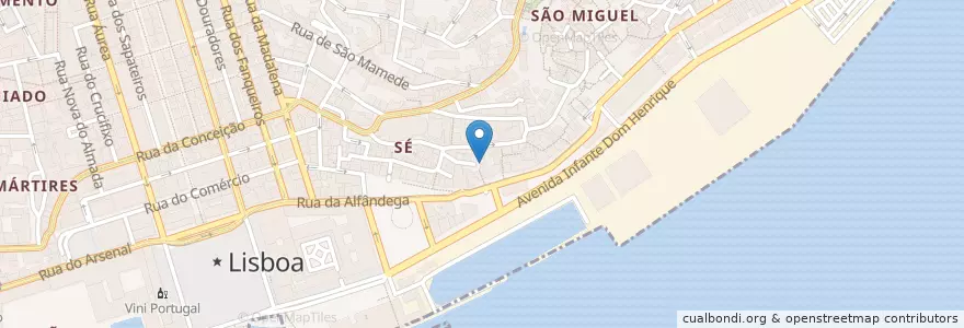 Mapa de ubicacion de Marquês da Sé (Casa de Fado) en 포르투갈, Lisboa, Grande Lisboa, 리스본, Santa Maria Maior.