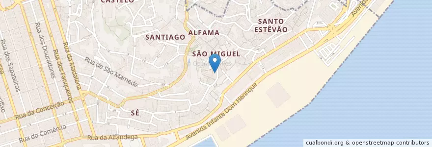 Mapa de ubicacion de Tasca do Jaime de Alfama (Casa de Fado) en پرتغال, Lisboa, Grande Lisboa, لیسبون, Santa Maria Maior.