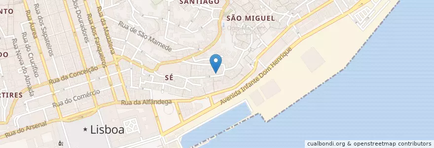 Mapa de ubicacion de Amigo António (Casa de Fado) en البرتغال, Lisboa, Grande Lisboa, لشبونة, Santa Maria Maior.